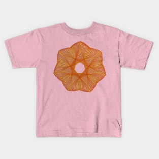 Spirograph Pink and Orange Blossom Pattern Kids T-Shirt